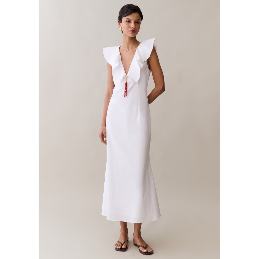 Few Moda White Charm Cotton Dress / Size 6 / NWT & Still in Bag / MSRP $172.50 - Picture 3 of 5